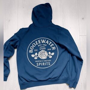 Boozewater Martha’s Vineyard Hoodie Bella Canvas Men’s Large Edgartown navy blue